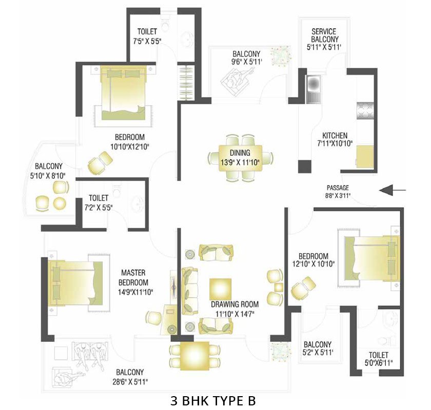 3BHK Type B