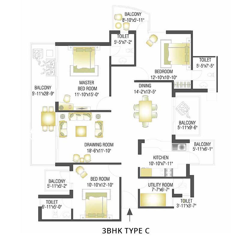 3BHK Type C